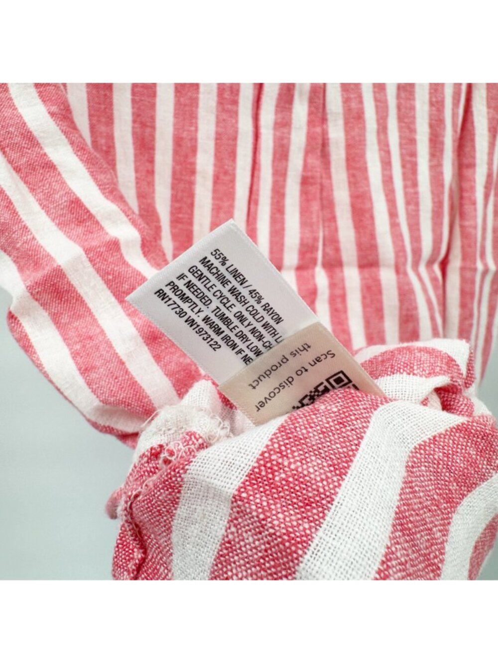 NEW Universal Thread Coral Striped Linen Blend Short Sleeve Button Down Size M - Picture 7 of 7